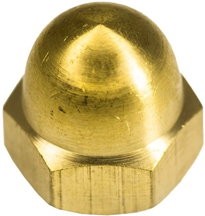 Гайка М6 латунная колпачковая DIN1587, 10 шт. фото 5