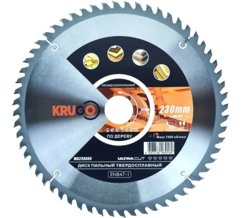 Диск пильный по дереву/1,6х60Тх30 мм KRUGO фото 1