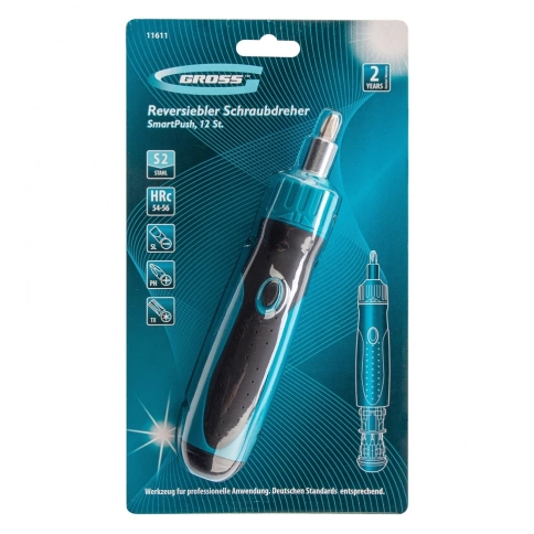 Отвертка реверсивная, механизм SmartPush, 12шт., S2, Gross фото 2