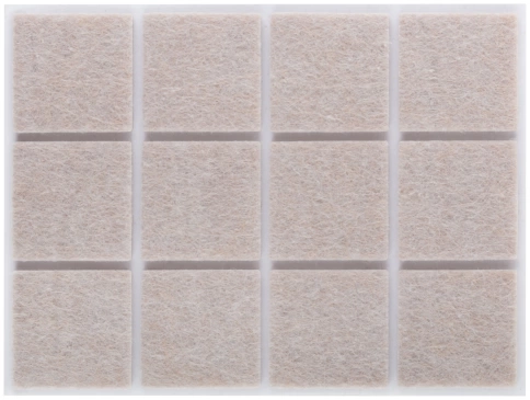 Подкладки для мебели самоклеющиеся квадратные 25х25 мм 12 шт. войлок фото 1