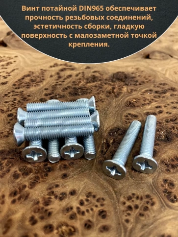Винт потайной оцинкованный 8х45 DIN965, 10 шт. фото 4