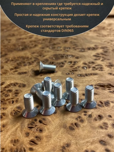 Винт потайной оцинкованный 5х10 DIN965, 10 шт. фото 4