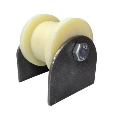 Ролик d70 мм Р2716 на пластинах под трубу 40*40, капролон фото 1