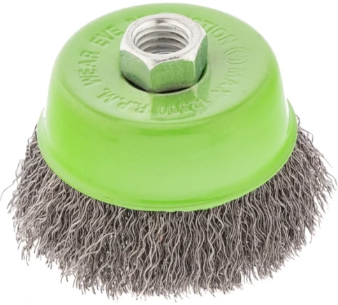 Щетка для УШМ "чашка", вит.проволока 75 мм М14 Сибртех фото 1