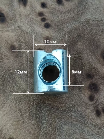 Гайка-бочонок М6 10х12мм для мебели , (500 шт) в контейнере фото 2