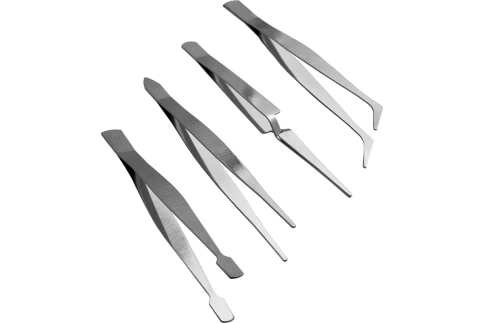 Пинцеты нержавеющие  набор 4 шт фото 1