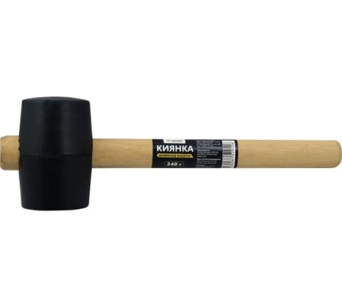 Киянка резиновая, черная резина, деревянная рукоятка 340 гр. Ultima фото 1