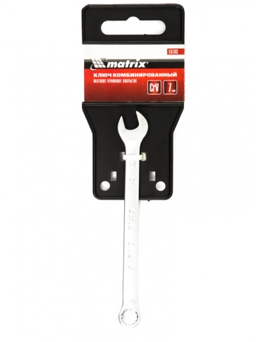 Ключ комбинированный матовый хром 7 мм CrV Matrix фото 7